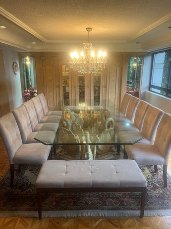 Comedor con 10 Sillas y 2 Bancas