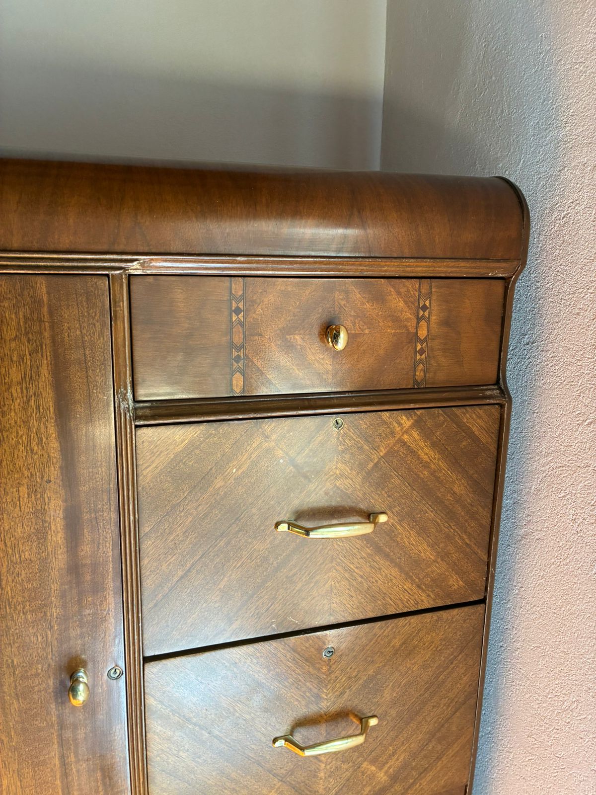 Ropero y Tocador con Taburete Art Deco Original