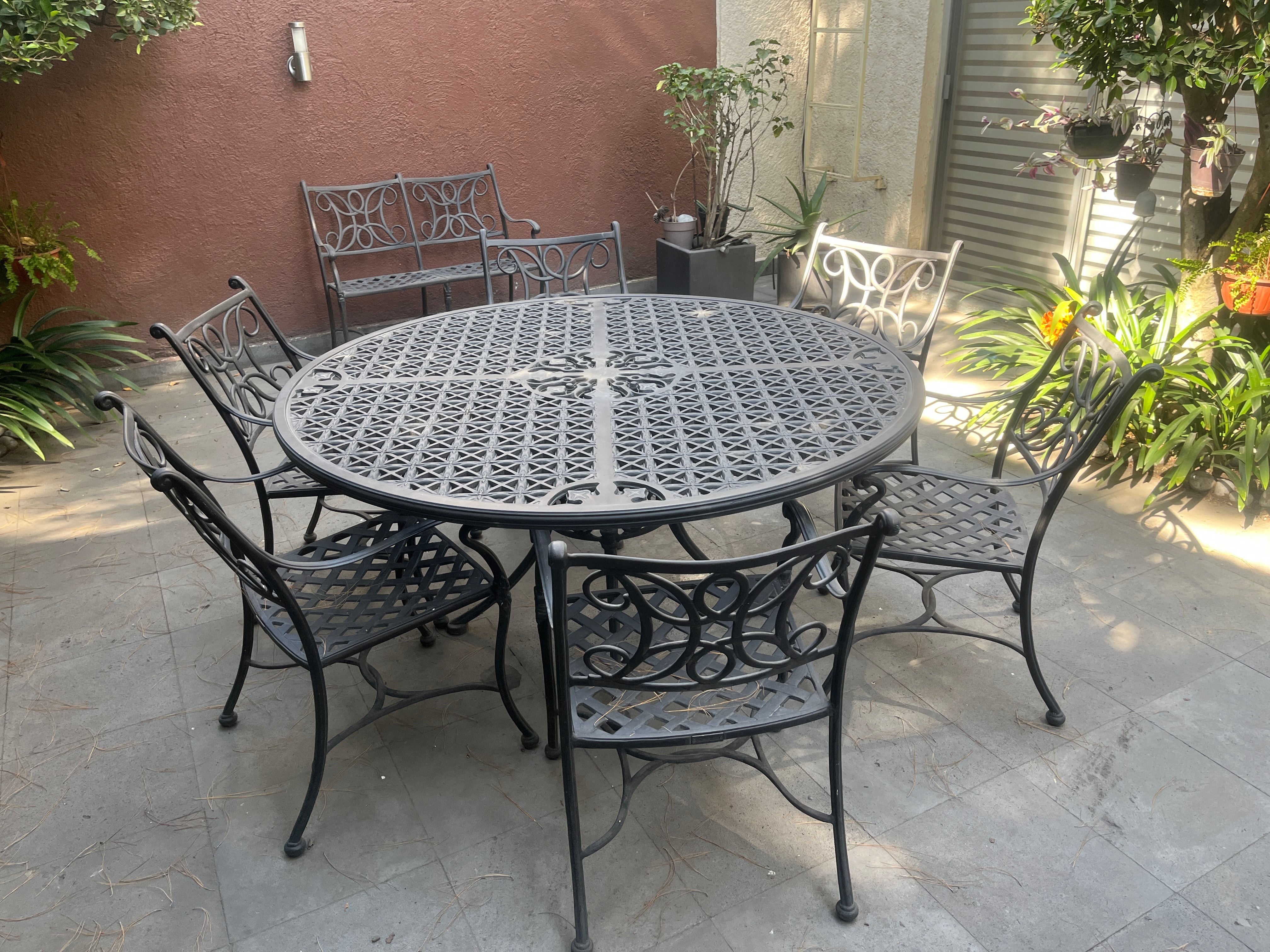 Comedor de Jardín con 6 Sillas y Banca Landgrave