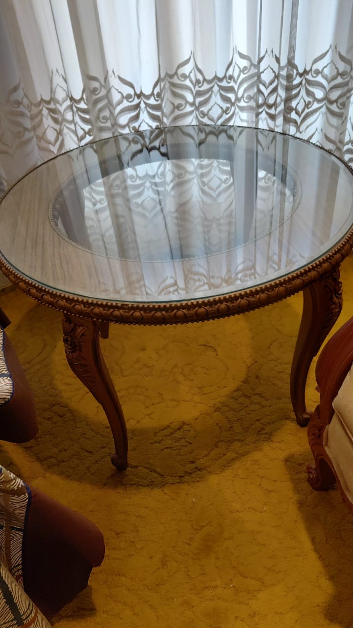 Mesa de Centro y Lateral Redondas con Vidrio