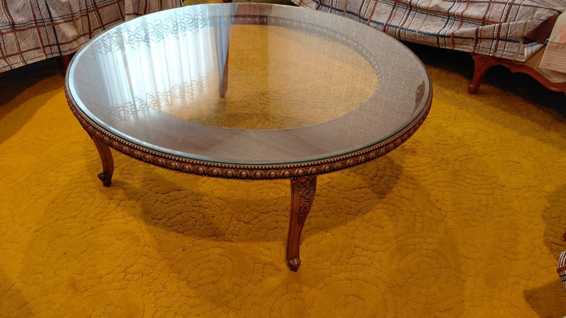 Mesa de Centro y Lateral Redondas con Vidrio